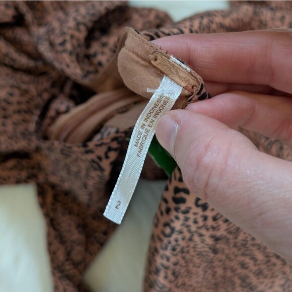 FREE PEOPLE LEOPARD LOVELESS SILKY OPEN BACK LONG SLEEVE MIDI DRESS 2 - Picture 8 of 12